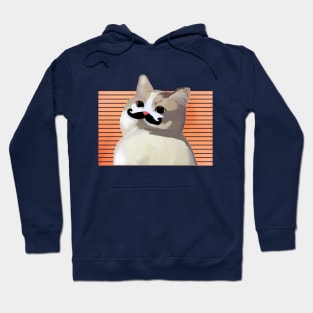 cat with mustache Hoodie